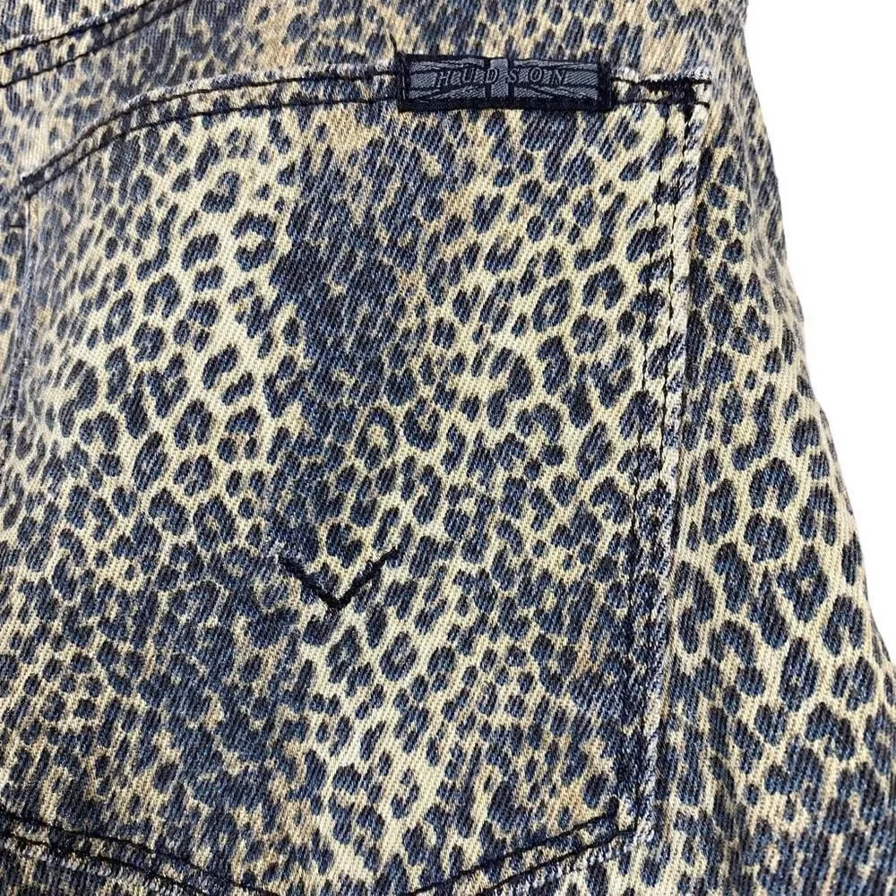 HUDSON Cheetah Print Nico Super Skinny Mid-rise Jeans